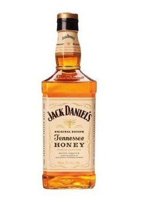 Jack Daniels Tennessee Honey 700ml whiskey liqueur bottle with amber liquid and cream label
