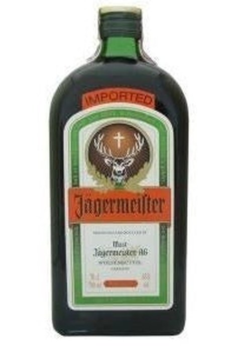 Jagermeister 700ml herbal German liqueur bottle with stag emblem and green glass