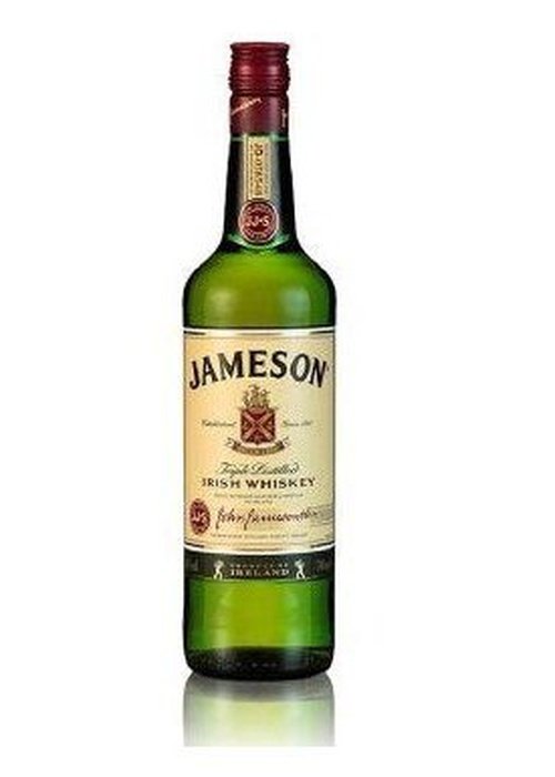 Jameson 700ml Irish Whiskey bottle with red foil cap and cream label