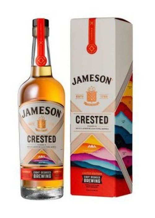 Jameson Crested Devil's Ladder 700ml limited edition whiskey bottle with Eight Degrees Brewing box