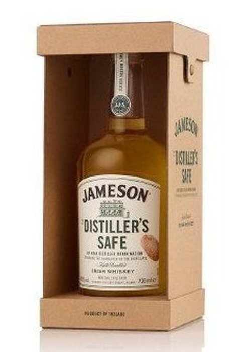 Jameson Distiller's Safe Irish Whiskey 700ml bottle in gift box with amber liquid and silver seal