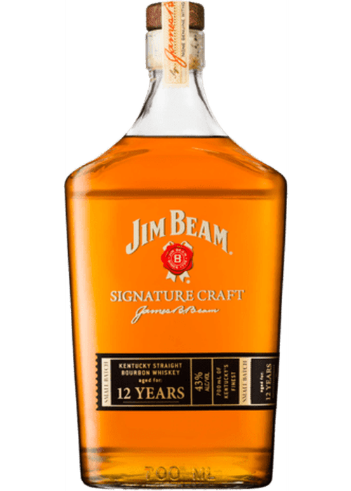 Jim Beam Signature Craft 12 Year Old Kentucky Straight Bourbon Whiskey 1000ML small batch amber bottle