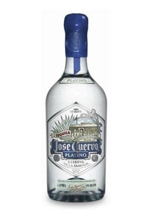 Jose Cuervo Platino 700ml limited edition tequila bottle with blue cap and diamond label