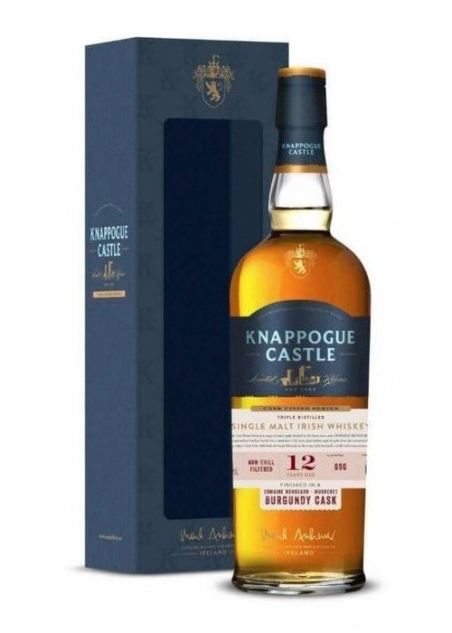 Knappogue Castle 12 Year Old Irish Whiskey finished in Burgundy cask with burgundy box