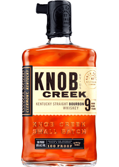 Knob Creek 9 Year Old Kentucky Straight Bourbon Whiskey 700ml bottle with cream label and black cap