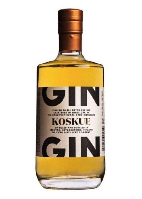 Kyro Koskue Finnish rye gin 500ml amber bottle cask aged white oak