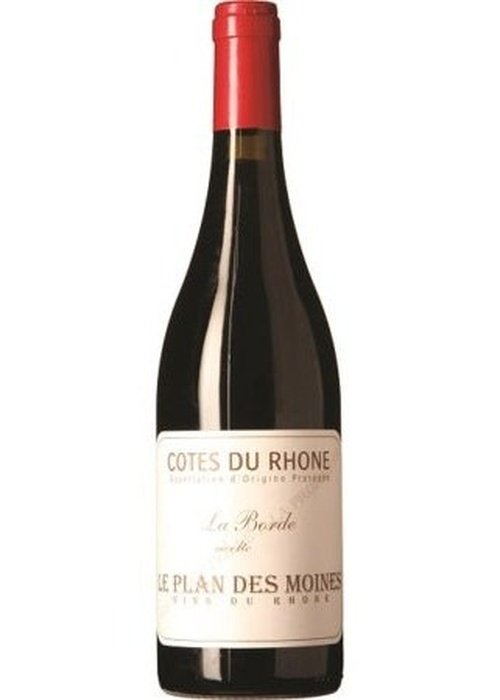 La Borde Cotes du Rhone red wine bottle with cream label and red foil capsule