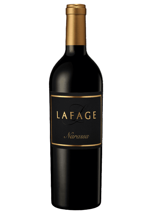 La Fage Narassa red wine bottle with black and gold label