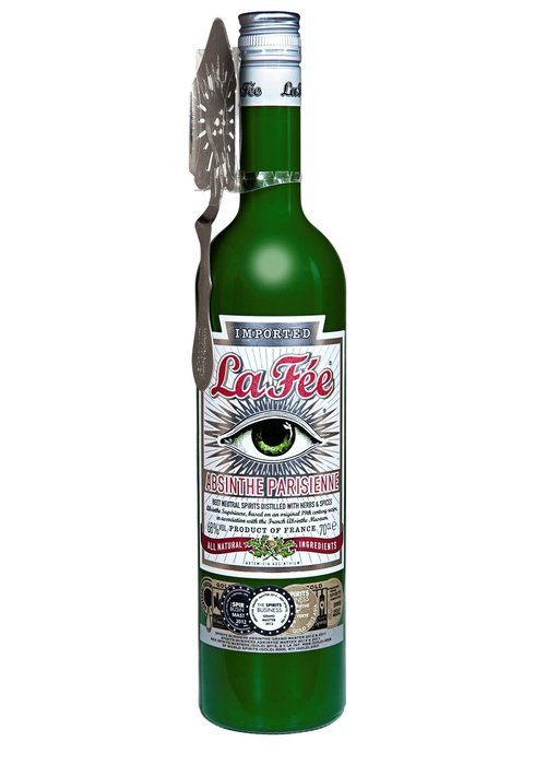 La Fée Absinthe Parisienne 700ml green glass bottle with absinthe spoon and French label