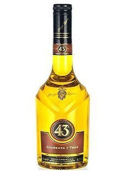 Licor 43 700ml Spanish fruit liqueur bottle with golden liquid and maroon gold label