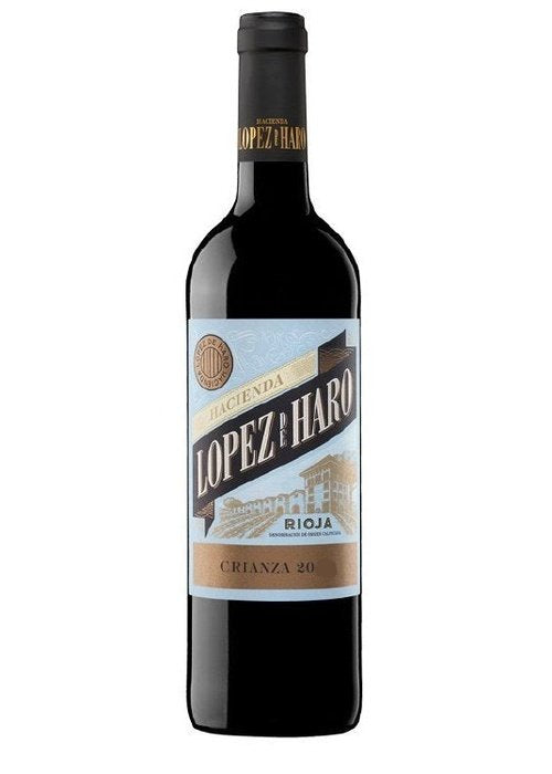 Lopez de Haro Rioja Crianza 2017 red wine bottle with Hacienda label