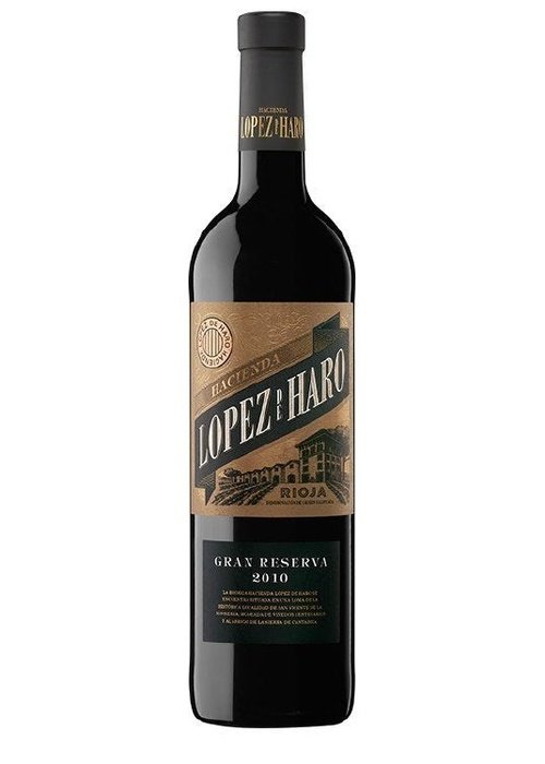 Lopez de Haro Rioja Grand Reserva 2010 red wine bottle front view