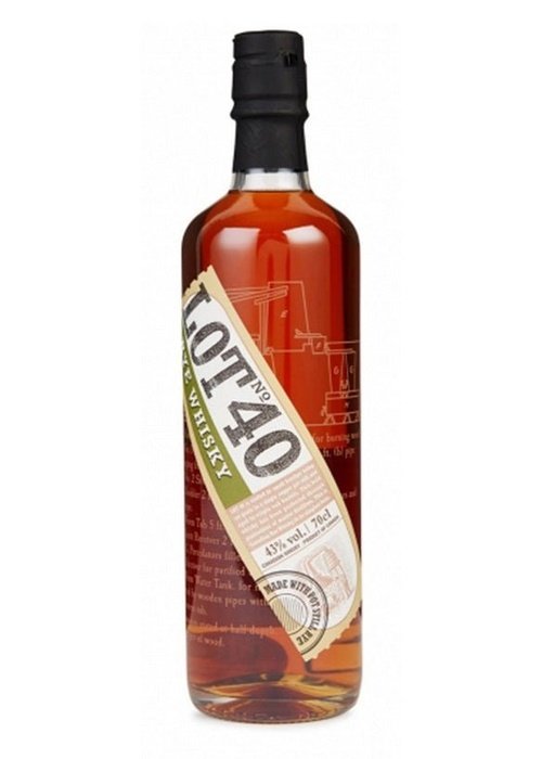 Lot No. 40 Rye Whisky 700ml bottle with diagonal cream and green label