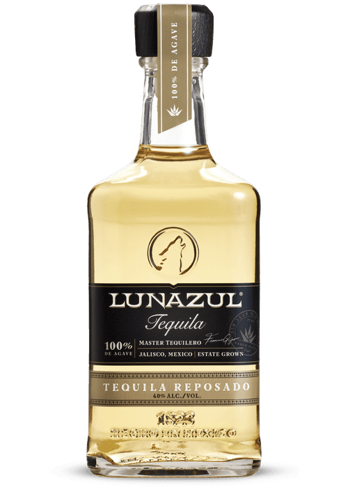 Lunazul Reposado Tequila 700ml bottle with golden agave spirit and black label