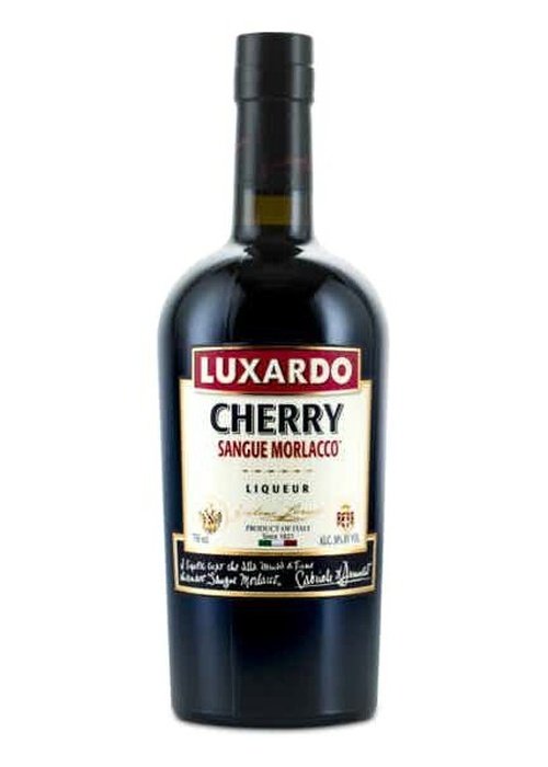 Luxardo Cherry Sangue Morlacco Liqueur in dark glass bottle with cream label
