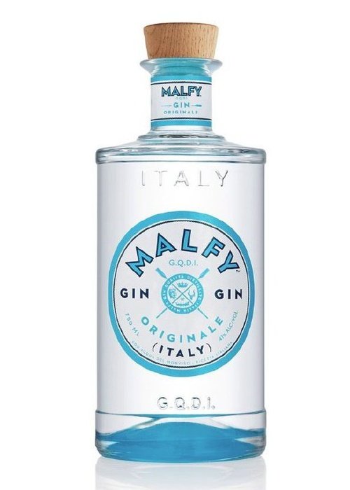 Malfy Original Gin 700mL bottle with wooden stopper and Italian juniper botanicals