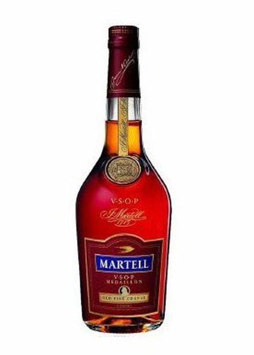 Martell V.S.O.P Medaillon 700ml French cognac bottle with gold medallion and red label