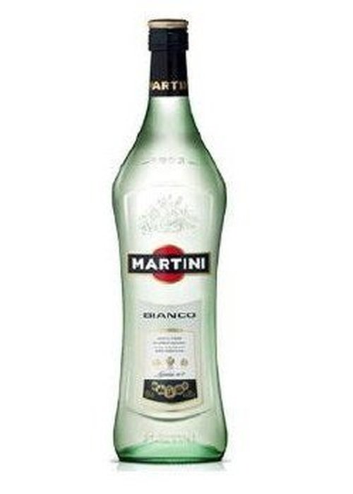 Martini Bianco 700ml fortified wine bottle with red logo and black foil cap