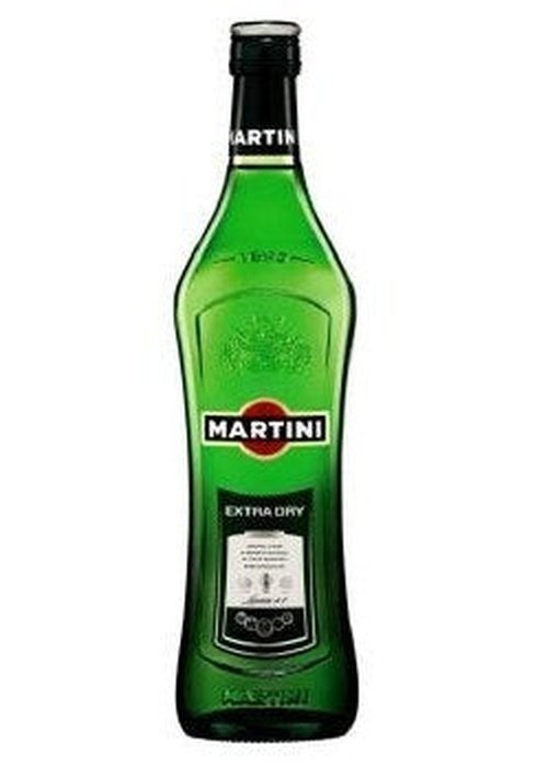 Martini Extra Dry 700ml green glass bottle with black and red label