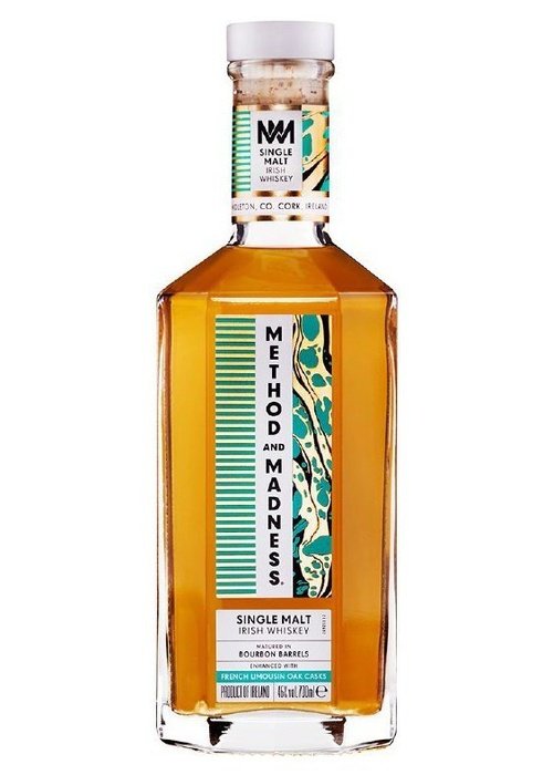 Method & Madness Single Malt Irish Whiskey 700ML bottle with French Limousin Oak finish