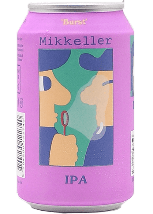 Mikkeller Burst IPA 330ml purple aluminum can with bubble gum and citrus aroma