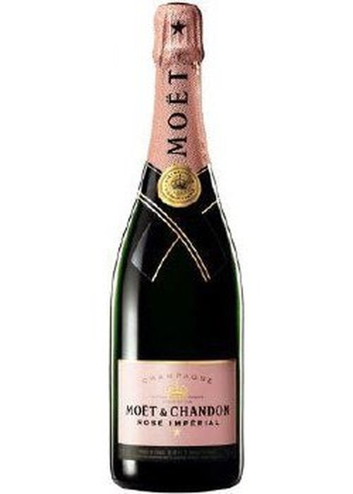 Moet & Chandon Rose Imperial Champagne bottle with pink label and gold seal