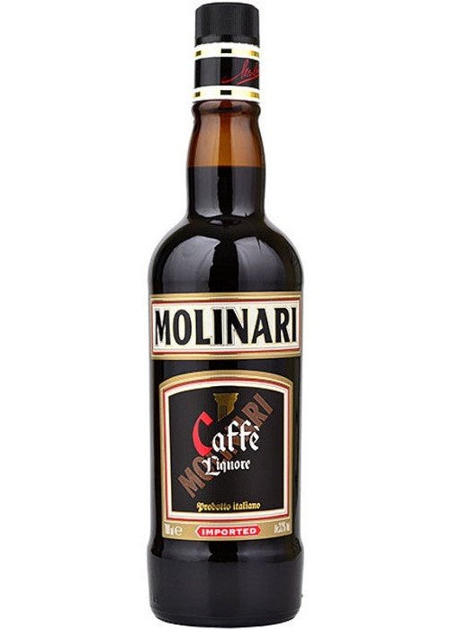 Molinari Caffè Liquore 700ml black coffee liqueur bottle with gold neck label