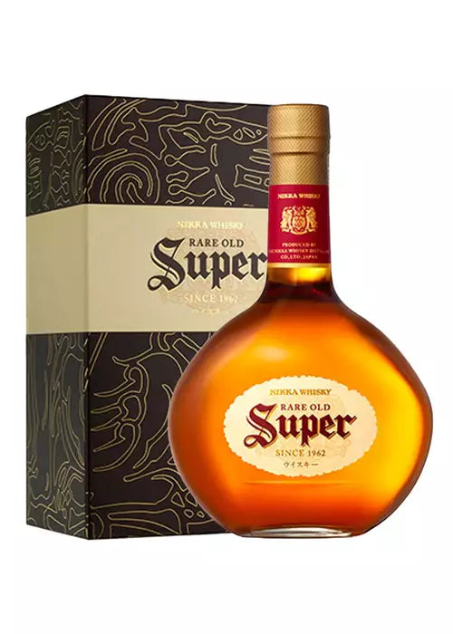 Nikka Rare Old Super 700ml Japanese whisky bottle with gold neck and red label band