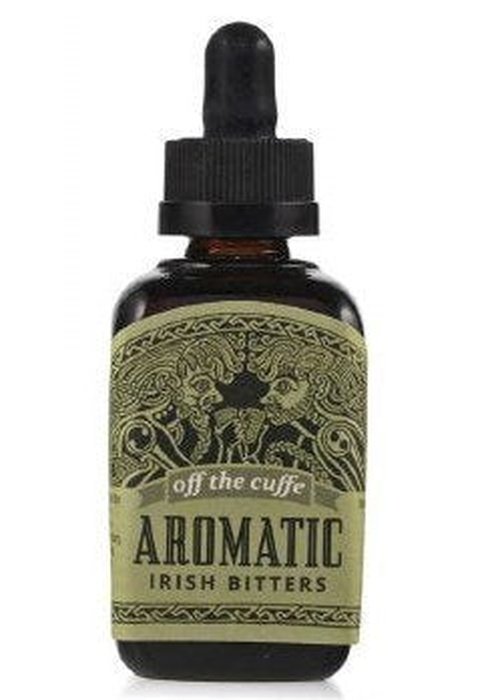 Off The Cuffe Aromatic Irish Bitters 50ml amber glass bottle with Celtic label design