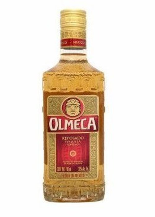 Olmeca Reposado 700ml tequila bottle with gold foil cap and red label