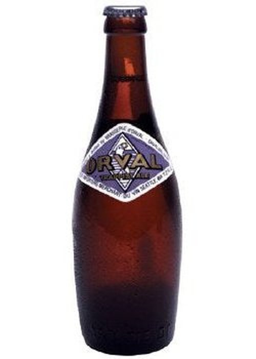 Orval Trappist 330ml Belgian beer bottle with diamond label and condensation