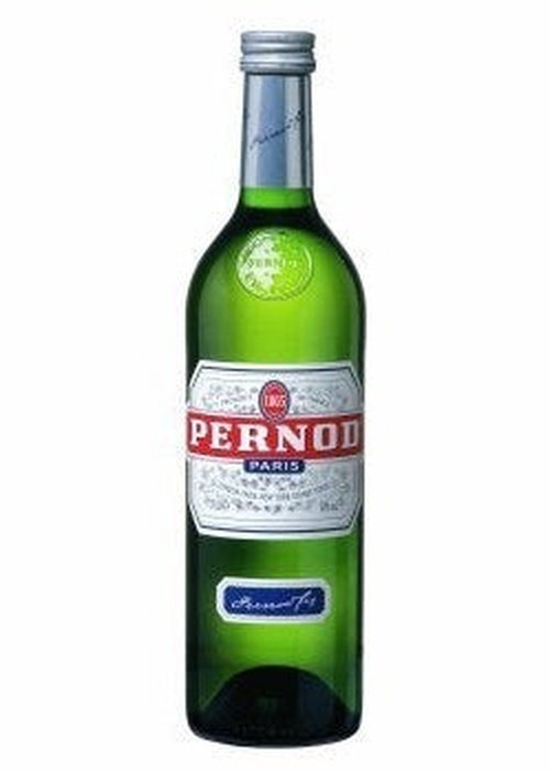 Pernod 700ml French aniseed spirit liqueur in green glass bottle with red and blue label