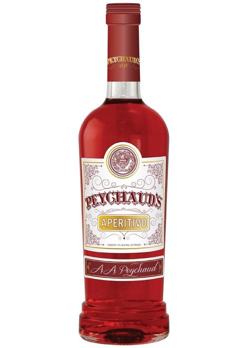 Peychauds Aperitivo 700ml red bitters liqueur bottle with ornate label