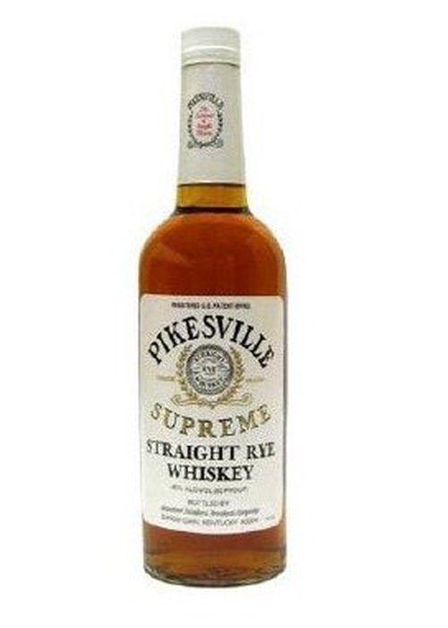 Pikesville Supreme Straight Rye Whiskey 700ML bottle with amber liquid and white label