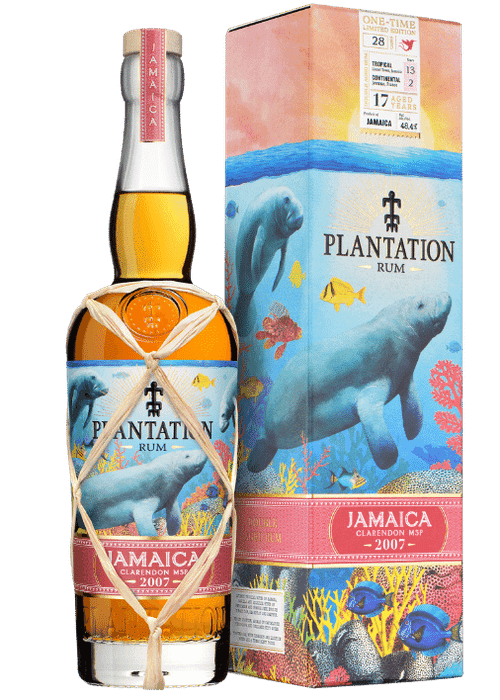 Plantation Jamaica 2007 Clarendon MSP 15 Year Old rum bottle with manatee label and limited edition box