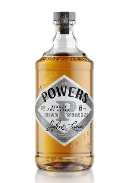 Powers John's Lane Release 12 Year Old Single Pot Still Irish Whiskey bottle with amber liquid and diamond label