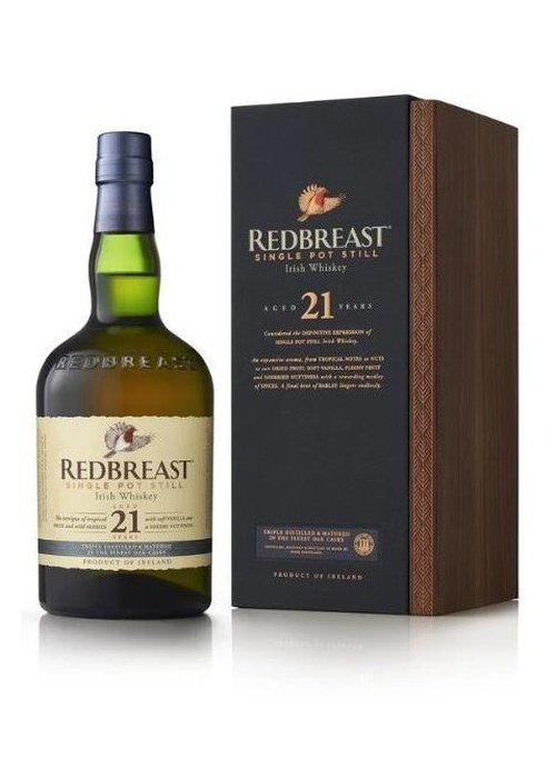Redbreast 21 Year Old Single Pot Still Irish Whiskey bottle and packaging