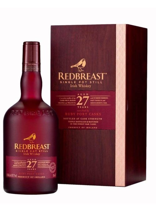 Redbreast 27 Year Old Cask Strength Single Pot Still Irish Whiskey with ruby port casks in original box