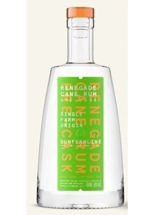 Renegade Rum Dunfermline Column 70CL single farm origin cane rum in clear glass bottle with green label