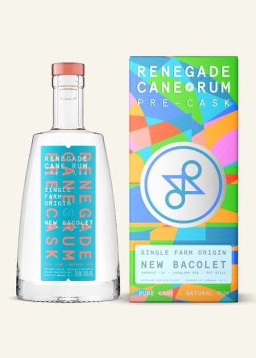 Renegade Rum New Bacolet 70CL single farm origin bottle with colorful geometric box