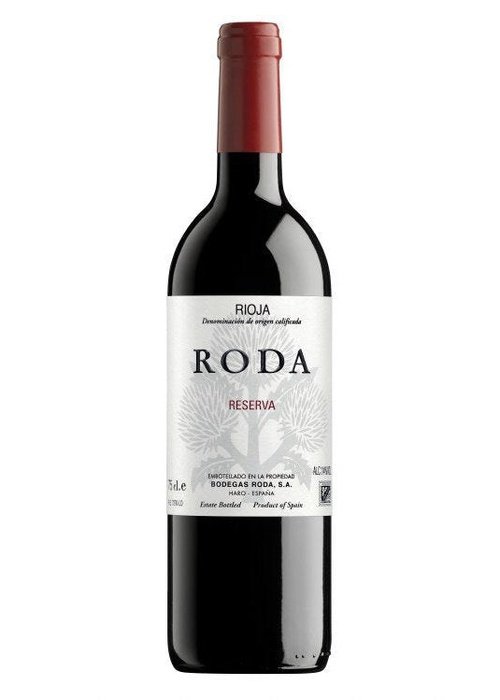 Roda Rioja Reserva red wine bottle with white label and red foil capsule