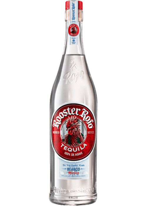 Rooster Rojo Tequila Blanco 700ML bottle with red label and rooster logo