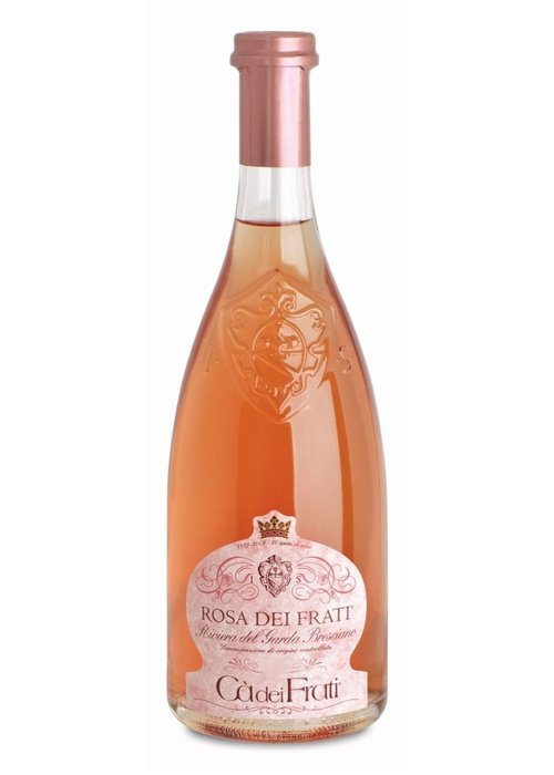 Rosa dei Frati 750ml rose wine bottle with copper foil cap and ornate label