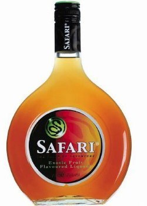 Safari 700ml exotic fruit liqueur bottle with mango papaya passion fruit and lime flavors