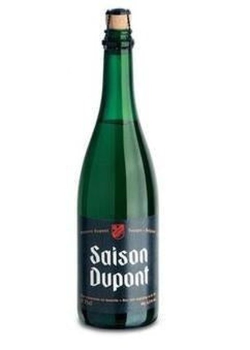 Saison Dupont 750ml Belgian Saison beer in green glass bottle with cork and wire cage