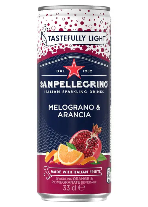 San Pellegrino Melograno & Arancia sparkling orange pomegranate drink can
