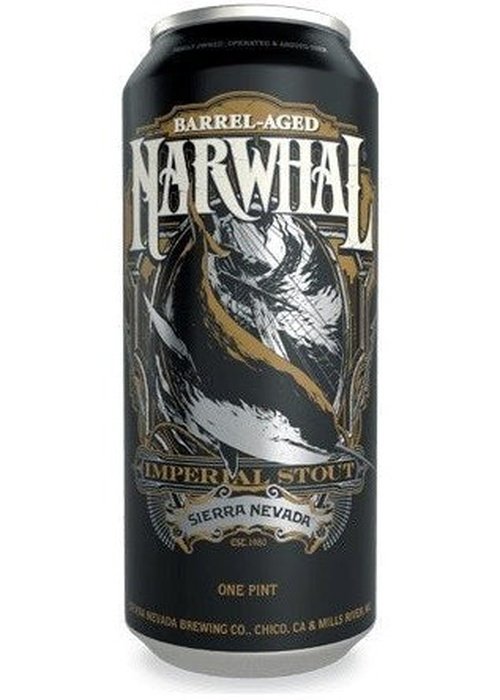 Sierra Nevada Barrel Aged Narwhal Imperial Stout 473ml can with bourbon barrel aged label