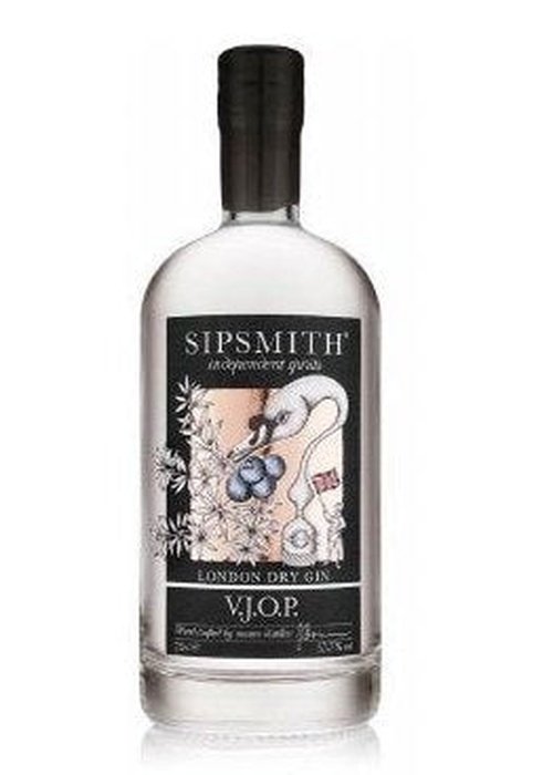 Sipsmith V.J.O.P. London Dry Gin 700ml bottle with black cap and botanical label