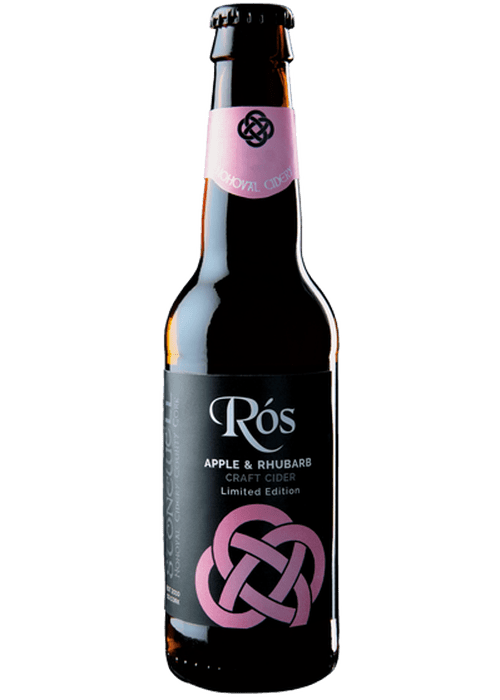 Stonewell Ros Apple Rhubarb limited edition craft cider bottle with Celtic knot label