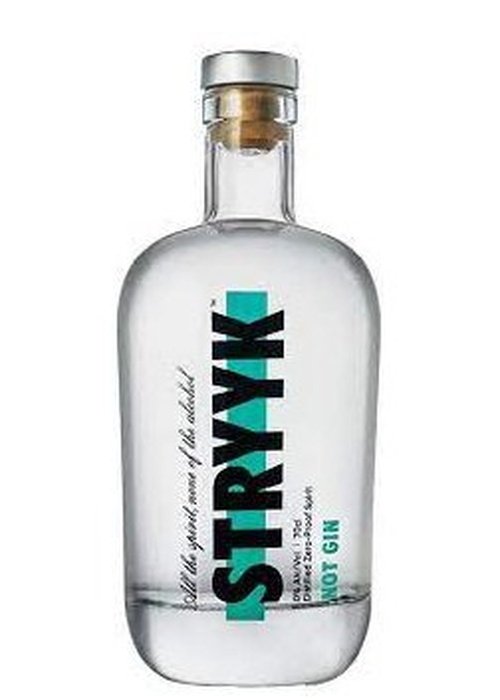Stryyk Not Gin 700ml alcohol-free organic spirit bottle with silver cap and cork
